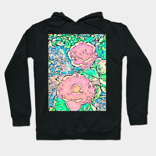 Pastel spray rose pattern Hoodie by Dillyzip1202